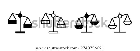 Scales icon set . Law scale icon. Justice sign 