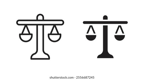 Scales icon set in Thin line black color.