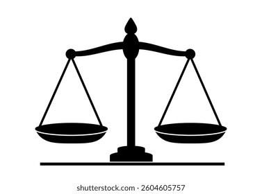 Scales icon set vector illustration, Law scale icon, Equality sign, Justice sign, Law and Justice symbol, Judgement sign, Court sign vector, Balance scale, libra icon, risk evaluation symbol isolated.
