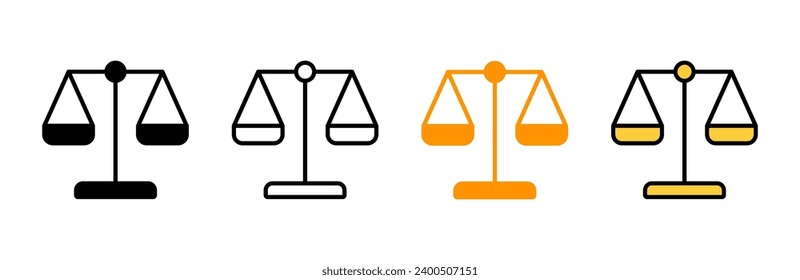 Scales icon set vector. Law scale icon. Justice sign and symbol