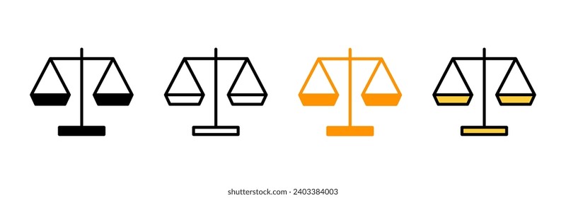 Scales icon set vector. Law scale icon. Justice sign and symbol