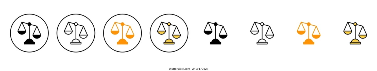 Scales icon set vector. Law scale icon. Justice sign and symbol