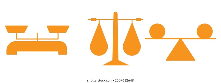 Scales icon set vector. Law scale icon. Justice sign and symbol