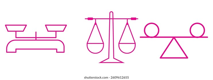 Scales icon set vector. Law scale icon. Justice sign and symbol