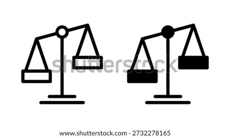 Scales icon set vector. Law scale icon. Justice sign and symbol