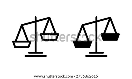Scales icon set vector. Law scale icon. Justice sign and symbol