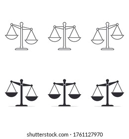 Scales Icon set, Vector scale isolated on white bacground.