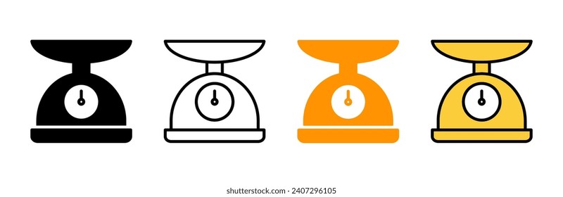 Skaliert Symbol-Set-Vektorgrafik. Waage-Zeichen und -Symbol