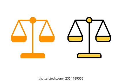 Scales icon set for web and mobile app. Law scale icon. Justice sign and symbol