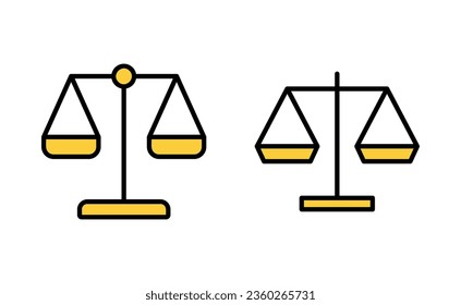 Scales icon set for web and mobile app. Law scale icon. Justice sign and symbol