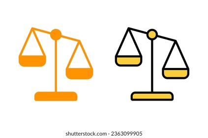 Scales icon set for web and mobile app. Law scale icon. Justice sign and symbol