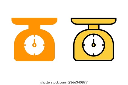 Scales icon set for web and mobile app. Weight scale sign and symbol