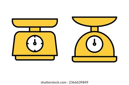 Scales icon set for web and mobile app. Weight scale sign and symbol