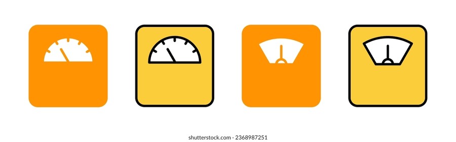 Scales icon set for web and mobile app. Weight scale sign and symbol