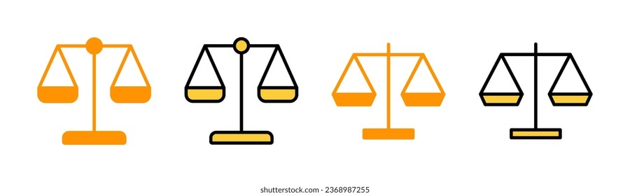 Icono de escalas para aplicaciones web y móviles. Icono de escala de ley. Signo de justicia y símbolo