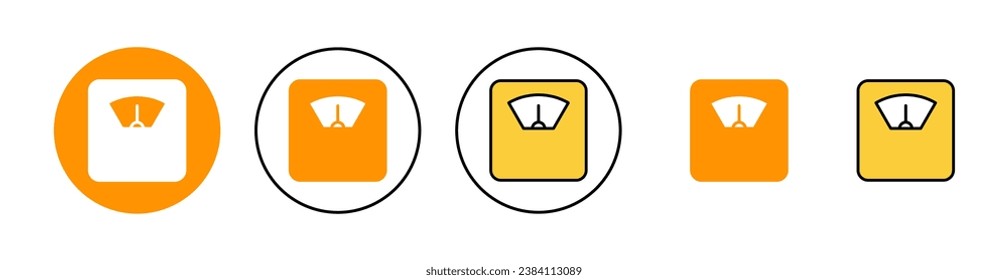 Scales icon set for web and mobile app. Weight scale sign and symbol