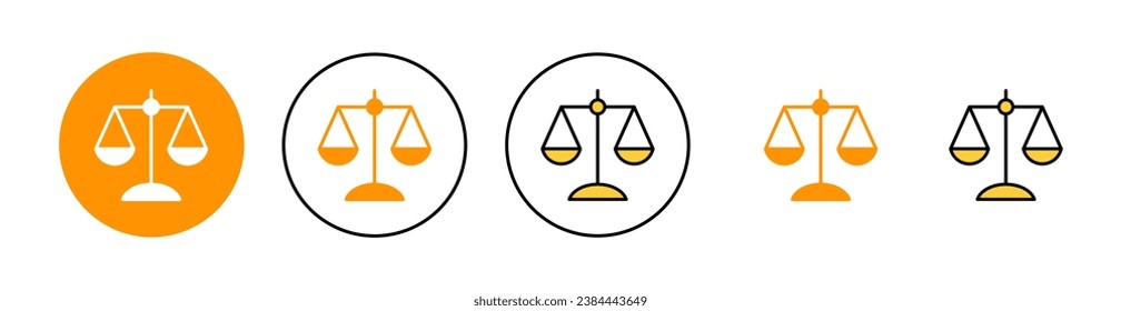 Scales icon set for web and mobile app. Law scale icon. Justice sign and symbol