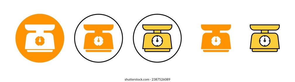 Icono de escalas para aplicaciones web y móviles. Signo de escala de peso y símbolo