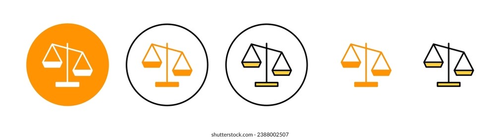 Scales icon set for web and mobile app. Law scale icon. Justice sign and symbol