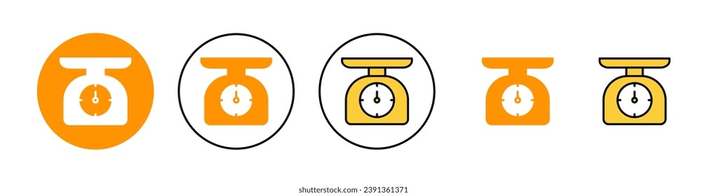Icono de escalas para aplicaciones web y móviles. Signo de escala de peso y símbolo