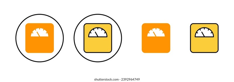 Scales icon set for web and mobile app. Weight scale sign and symbol