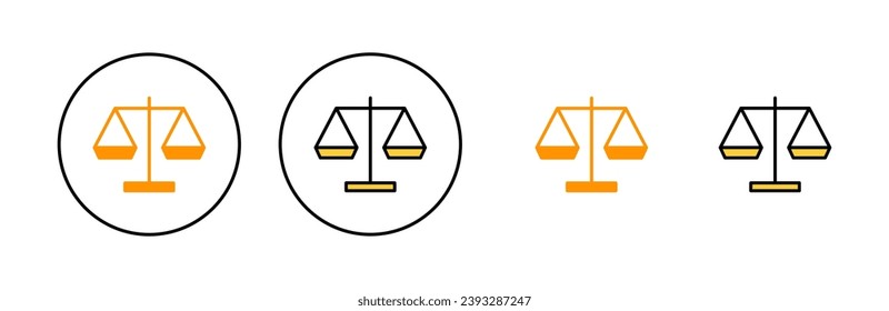 Icono de escalas para aplicaciones web y móviles. Icono de escala de ley. Signo de justicia y símbolo