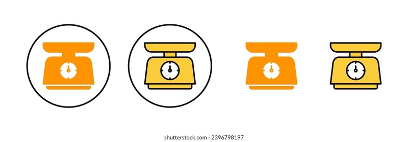 Icono de escalas para aplicaciones web y móviles. Signo de escala de peso y símbolo