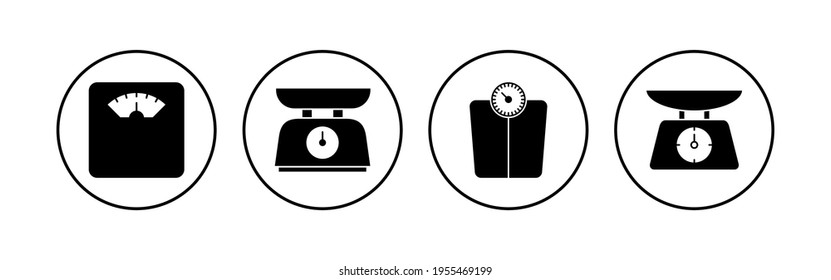 Scales icon set. Weight scale icon