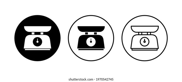 Scales icon set. Weight scale icon