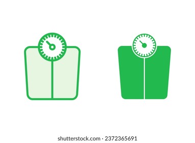 Scales icon set. Weight scale icon. Law scale icon. Justice