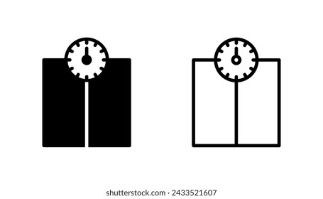 Scales icon set. Weight scale icon. Law scale icon. Justice