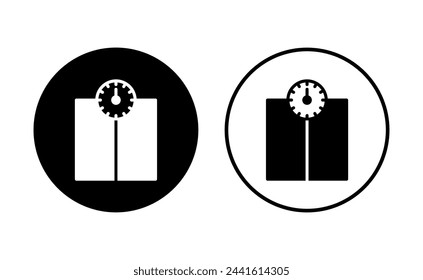 Scales icon set. Weight scale icon. Law scale icon. Justice