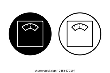 Scales icon set. Weight scale icon. Law scale icon. Justice