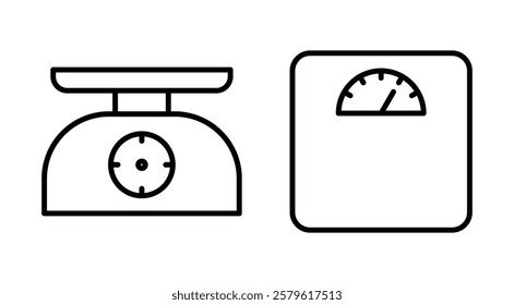 Scales Icon Set. Weight Scale Icon. Law Scale Icon. Scales Icon Vector. illustration