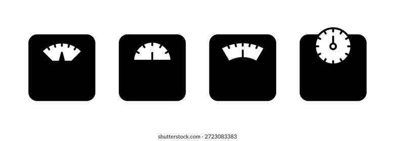 Conjunto de iconos de escalas. Signo y símbolo de la escala de peso. Ilustración vectorial de la escala de peso