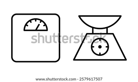 Scales Icon Set. Weight Scale Icon. Law Scale Icon. Scales Icon Vector. illustration