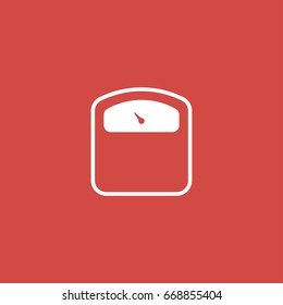 scales icon. sign design. red background