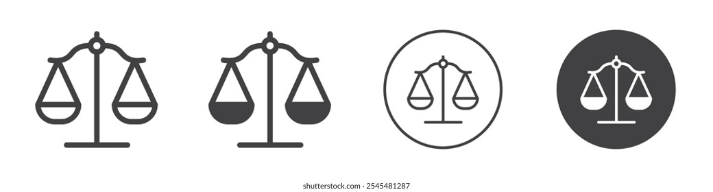 Icono de escalas Logotipo de Vector de contorno simple