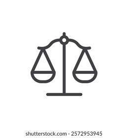 Scales icon Simple outline vector logo