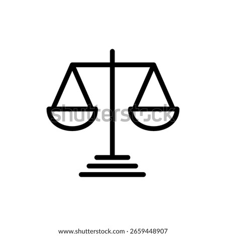 Scales icon symbol for apps and websites. Law scale icon. Justice sign and symbol