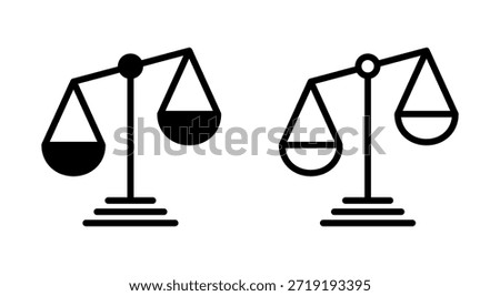 Scales icon symbol for apps and websites. Law scale icon. Justice sign and symbol