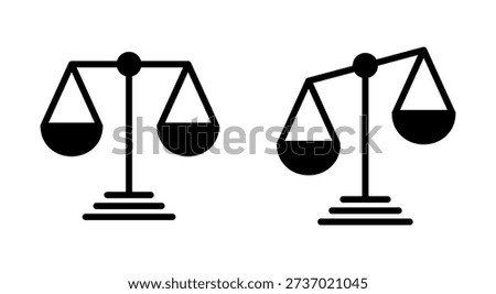Scales icon symbol for apps and websites. Law scale icon. Justice sign and symbol