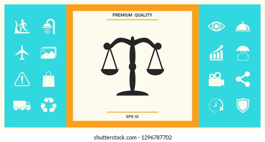 Scales icon symbol. Graphic elements for your design
