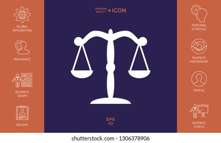 Scales icon symbol. Graphic elements for your design