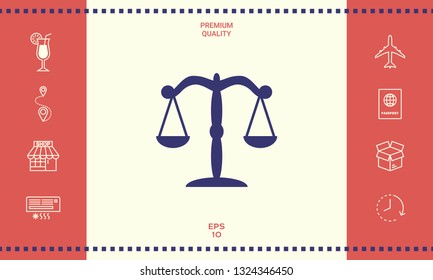 Scales icon symbol. Graphic elements for your design