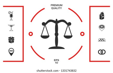 Scales icon symbol. Graphic elements for your design
