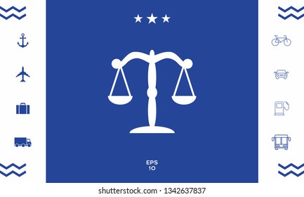 Scales icon symbol. Graphic elements for your design