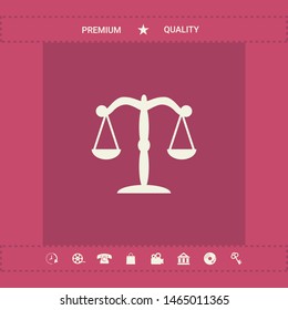Scales icon symbol. Graphic elements for your design