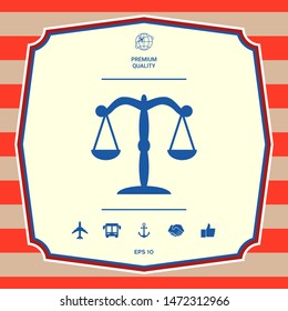 Scales icon symbol. Graphic elements for your design