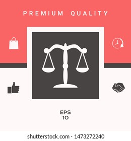 Scales icon symbol. Graphic elements for your design